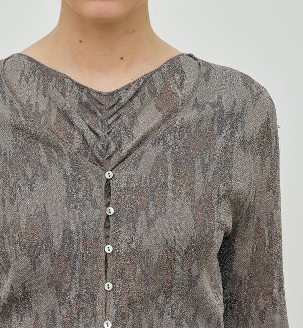 DES PRES「ソフトラメジャカード Vネックカーディガン」|カーディガン|
