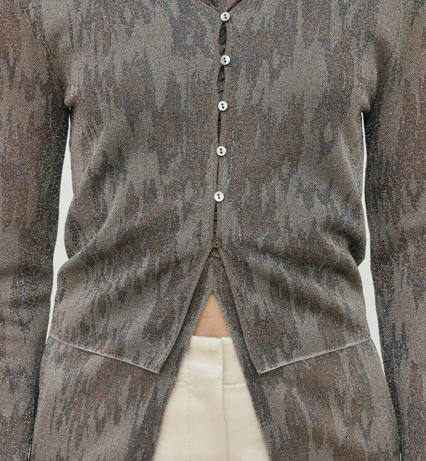 DES PRES「ソフトラメジャカード Vネックカーディガン」|カーディガン|