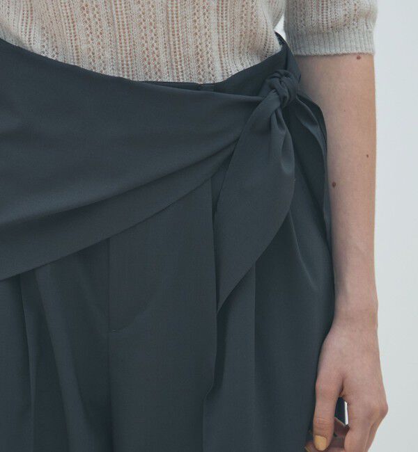 MACPHEE「ポリエステルウールストレッチ タックワイドパンツ」|スラックス|