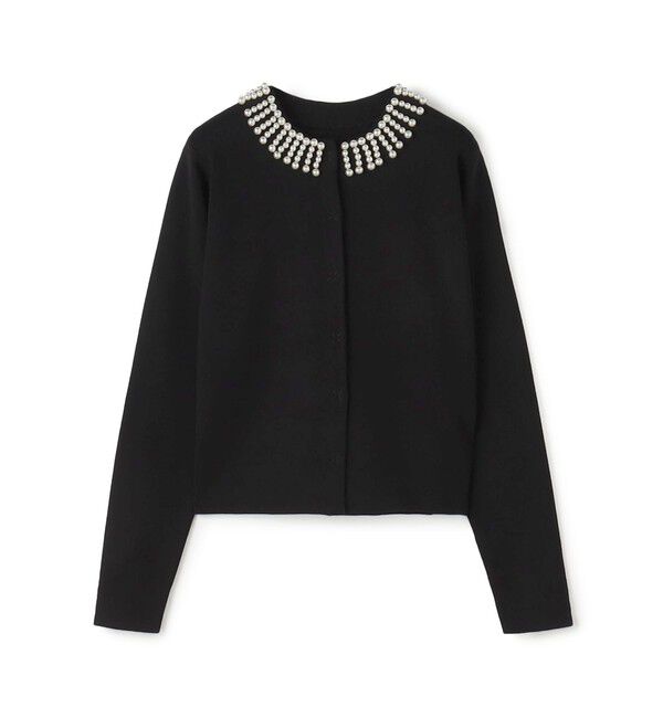 Ballsey「ウールポリエステルパールコンビ クルーネックカーディガン」|カーディガン|19 ブラック