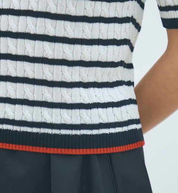 MACPHEE「ギザケーブル ハーフスリーブプルオーバー」|ニット・セーター|