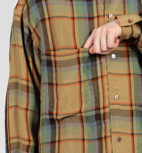 TOMORROWLAND MENS「レーヨン ダブルポケット チェックシャツ Lyria」|シャツ・ブラウス|