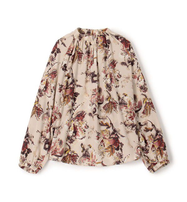 TOMORROWLAND collection「オータムガーデンプリント ネックギャザーブラウス」|シャツ・ブラウス|44 ベージュ系