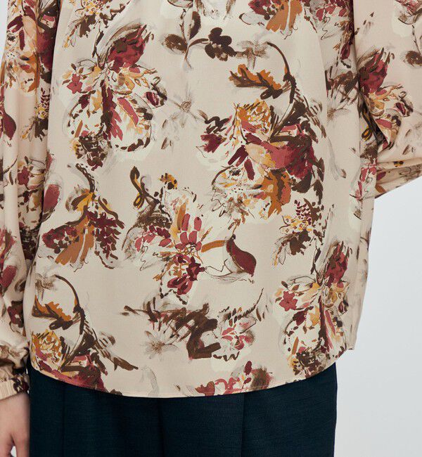 TOMORROWLAND collection「オータムガーデンプリント ネックギャザーブラウス」|シャツ・ブラウス|