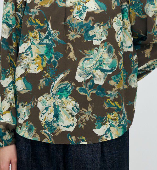 TOMORROWLAND collection「オータムガーデンプリント ネックギャザーブラウス」|シャツ・ブラウス|