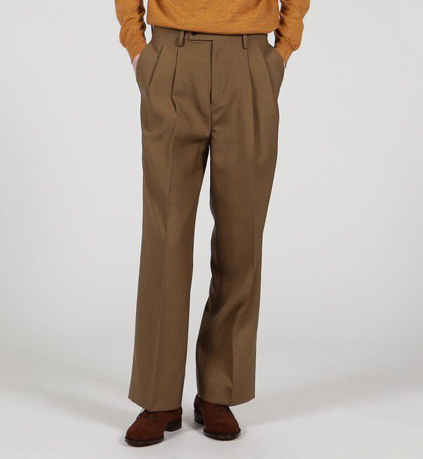 TOMORROWLAND MENS「SUPER120&rsquo;Sウール 2プリーツ ワイドストレート バレルパンツ」|スラックス|