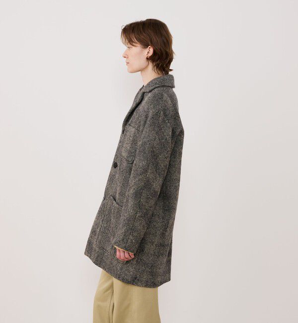 GALERIE VIE「ワイドヘリンボーン ドルマンスリーブジャケットコート」|チェスターコート|