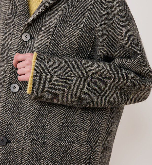 GALERIE VIE「ワイドヘリンボーン ドルマンスリーブジャケットコート」|チェスターコート|