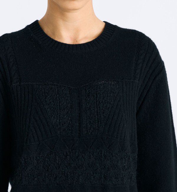 Edition「パッチワークレース クルーネックニット」|ニット・セーター|