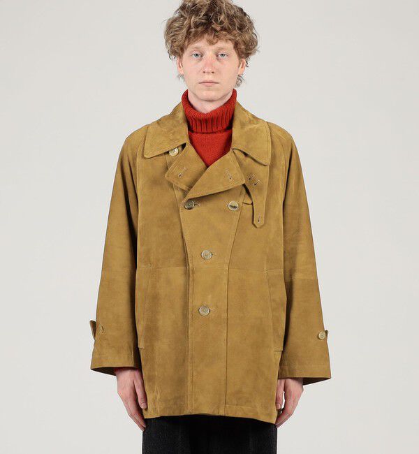 TOMORROWLAND MENS「ゴートスウェード シングルブレステッド ハーフコート」|その他|