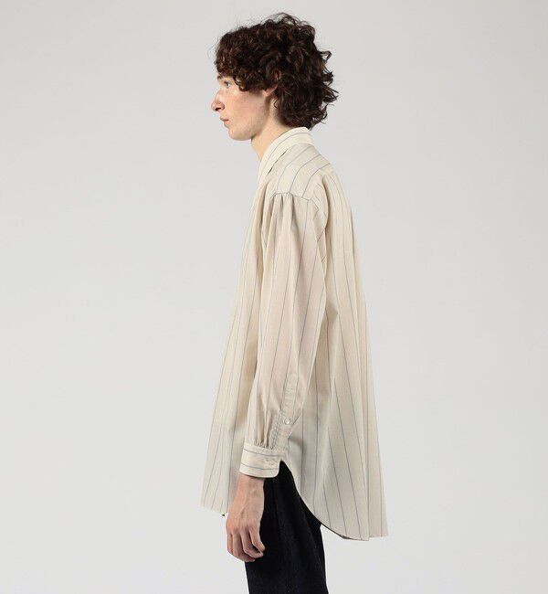 TOMORROWLAND MENS「ウールナイロンストライプ ロングスリーブ オーバーシャツ」|シャツ・ブラウス|