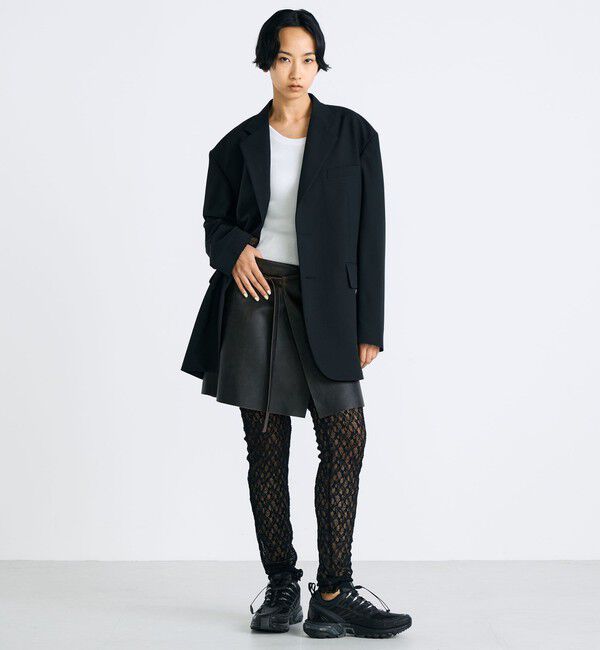 Edition「クラッシュレザー ラップミニスカート」|スカート|