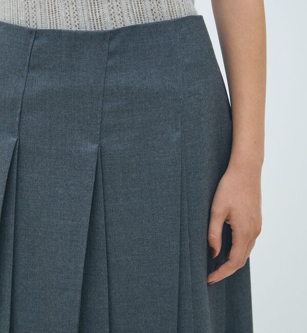 MACPHEE「ウールナチュラルストレッチ プリーツスカート」|スカート|