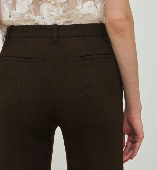 DES PRES「ナチュラルストレッチウール セミフレアパンツ」|スラックス|