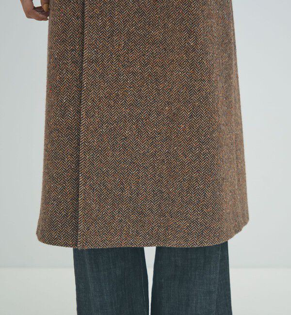 MACPHEE「カラーネップヘリンボーン ダブルブレストロングコート」|チェスターコート|