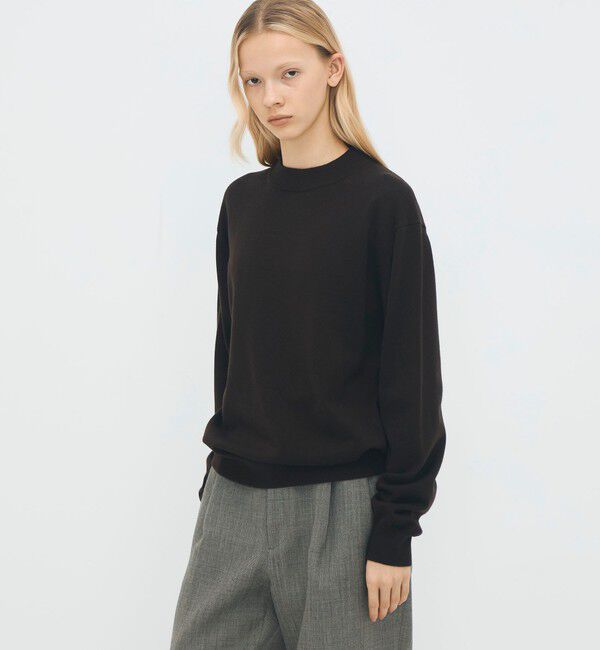 CABaN「コットンカシミヤ プレーンモックネックプルオーバー」|ニット・セーター|