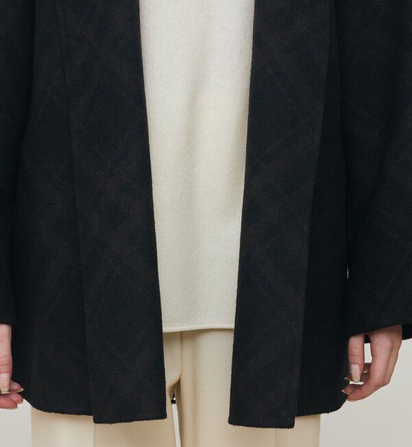 DES PRES「ダブルフェイスチェックジャガード フーディーミディコート」|その他|