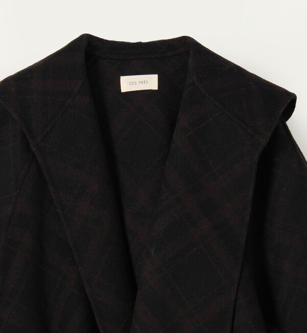 DES PRES「ダブルフェイスチェックジャガード フーディーミディコート」|その他|