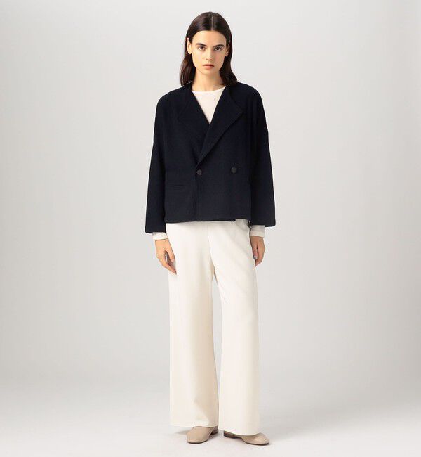 GALERIE VIE「ファインブークレー オーバージャケット」|ノーカラージャケット|