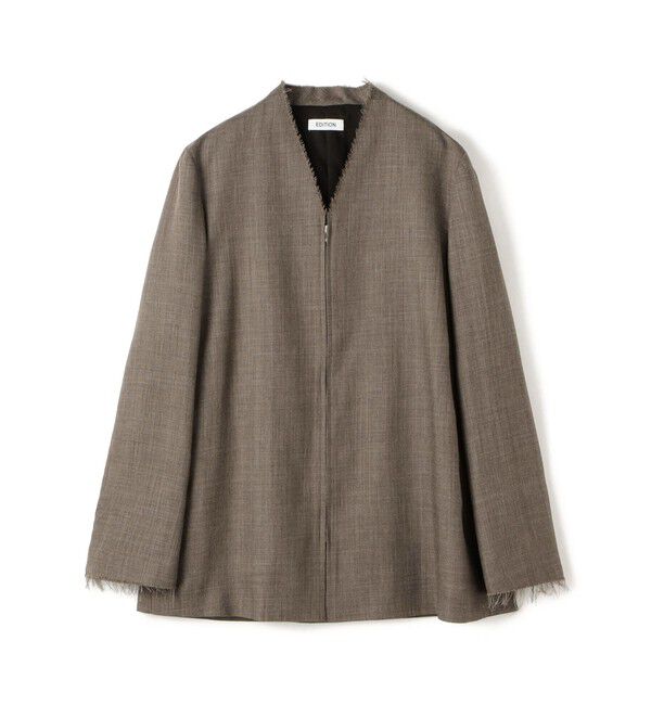 Edition「ウールビエラ ジップジャケット」|ノーカラージャケット|47 ブラウン