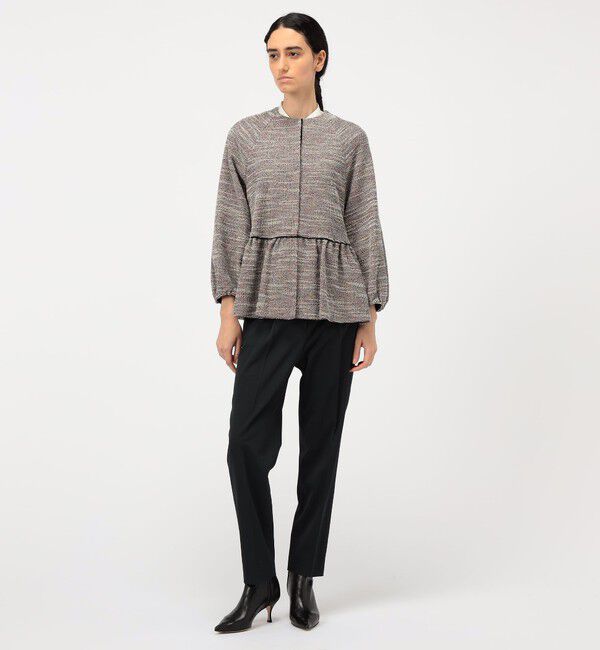 TOMORROWLAND collection「ファンシーニット ペプラムジャケット」|ノーカラージャケット|