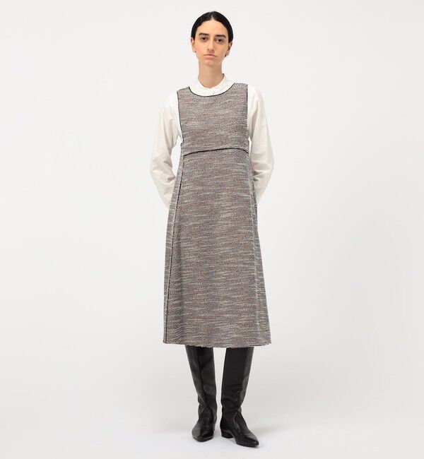 TOMORROWLAND collection「ファンシーニット フロンタブルドレス」|ジャンパースカート|