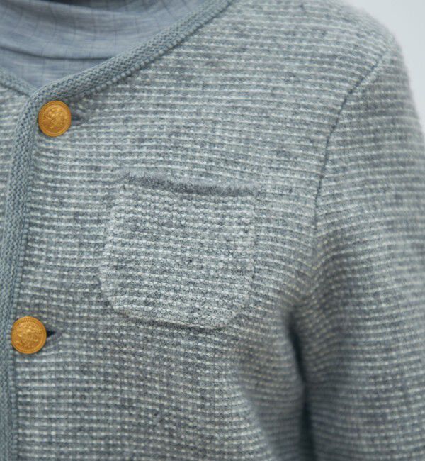 MACPHEE「ウールツイーディー クルーネックカーディガン」|カーディガン|