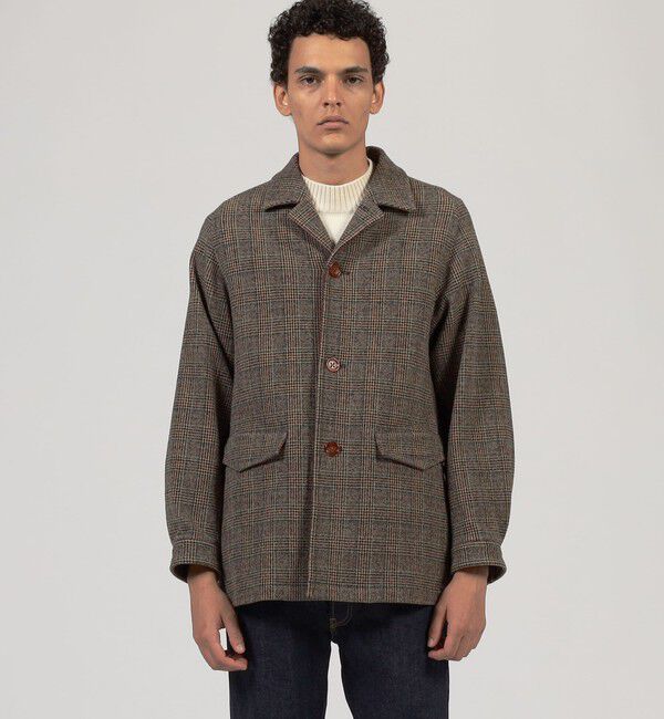 TOMORROWLAND MENS「ウールナイロンポリウレタン 2WAYストレッチ ハーフコート」|ステンカラーコート|