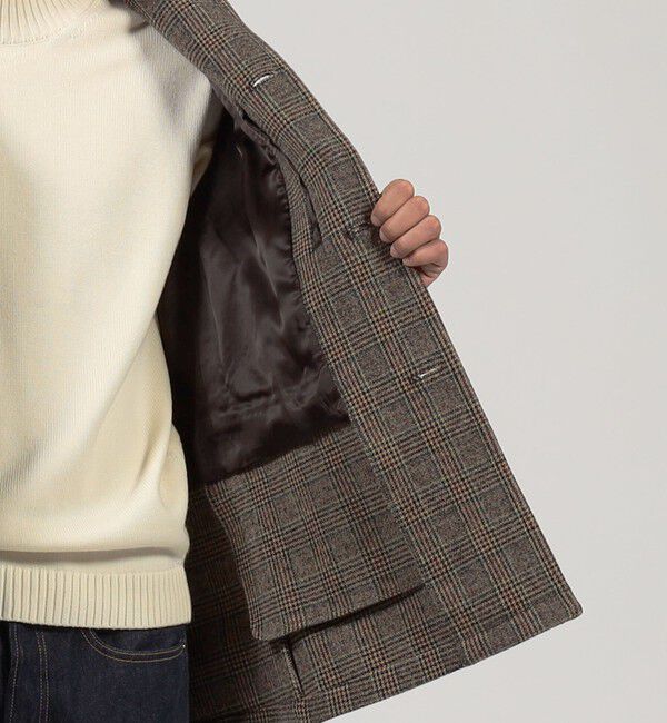 TOMORROWLAND MENS「ウールナイロンポリウレタン 2WAYストレッチ ハーフコート」|ステンカラーコート|