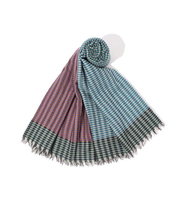 TOMORROWLAND GOODS「EPICE ウール パネルチェックストール」|ストール|