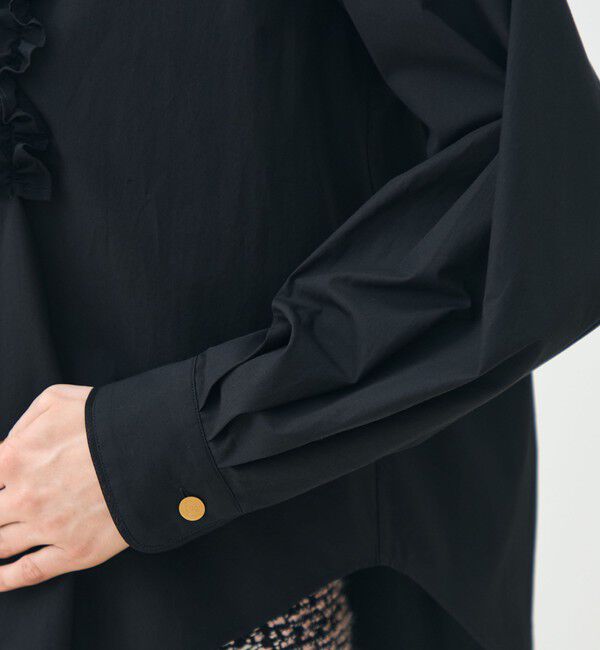 TOMORROWLAND collection「ブラックコンビネーション ラッフルブラウス」|シャツ・ブラウス|