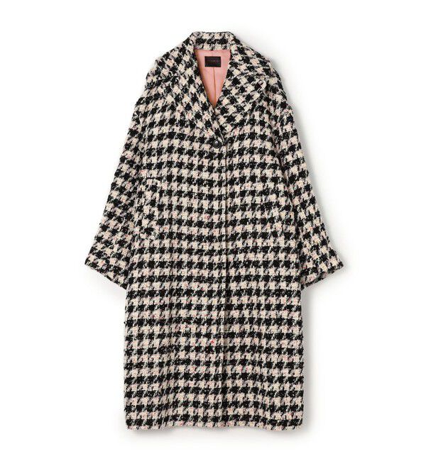 TOMORROWLAND collection「エクラハウンドトゥース グレースコート」|チェスターコート|18 ブラック系