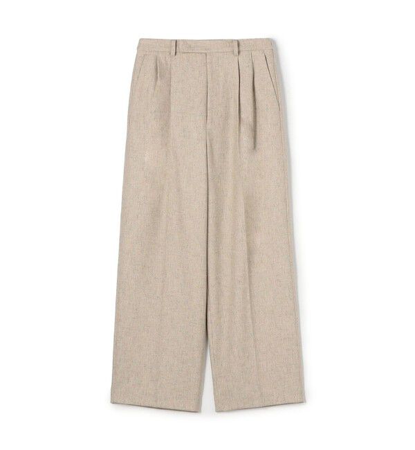 MACPHEE「ネップツイード タックテーパードパンツ」|スラックス|41 ライトベージュ