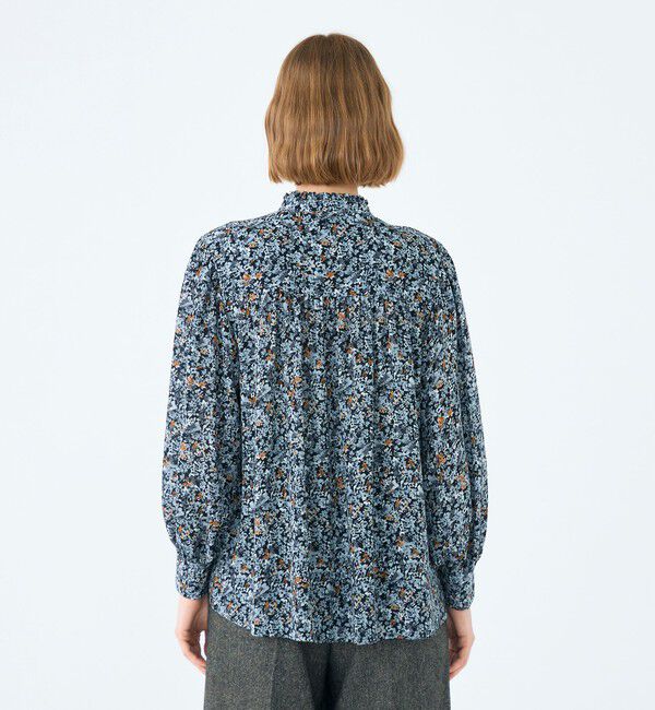 Ballsey「ブローフラワープリント フリルブラウス」|シャツ・ブラウス|