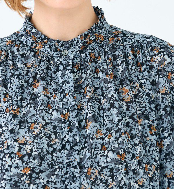 Ballsey「ブローフラワープリント フリルブラウス」|シャツ・ブラウス|