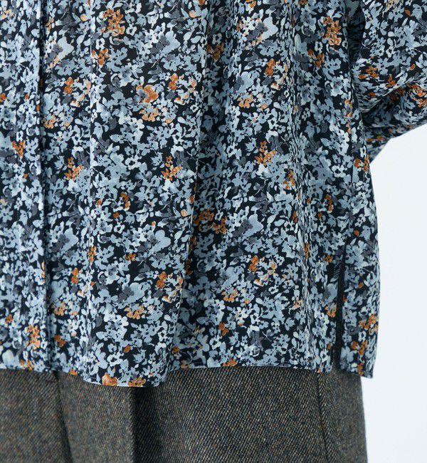 Ballsey「ブローフラワープリント フリルブラウス」|シャツ・ブラウス|