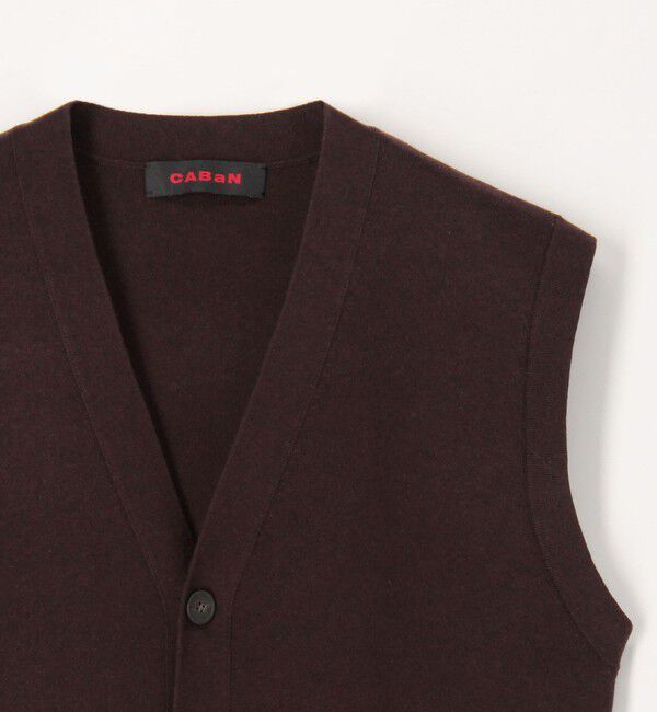 CABaN「コットンカシミヤ Vネックドロップショルダーベスト」|ベスト・ジレ|