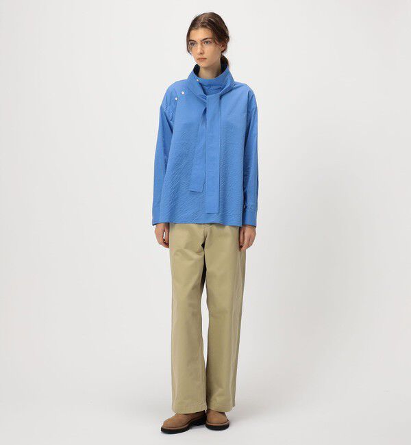 GALERIE VIE「コットンシルクブロード スタンドカラータイシャツ」|シャツ・ブラウス|