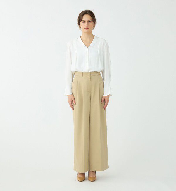 Ballsey「マットサテン Vネックブラウス」|シャツ・ブラウス|