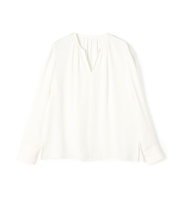 Ballsey「マットサテン ギャザーネックブラウス」|シャツ・ブラウス|11 ホワイト