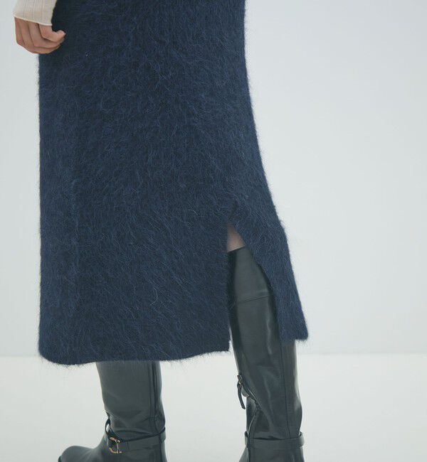 MACPHEE「シャギーアルパカ ストレートスカート」|タイト|