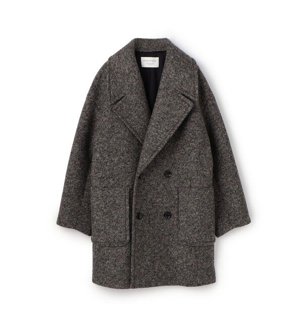 MACPHEE「ボンディングチェック ダブルブレストコート」|その他|18 ブラック系