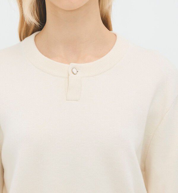 CABaN「コットンカシミヤ ヘンリーネッククロップドプルーバー」|ニット・セーター|