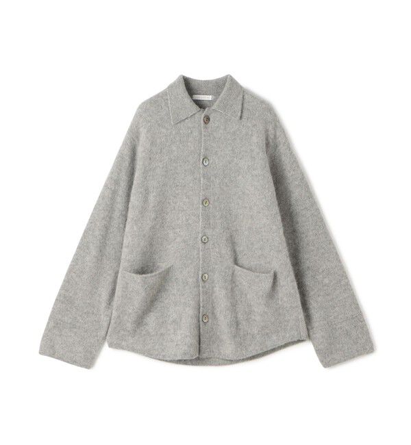 GALERIE VIE「ベビーアルパカボイルド シャツカーディガン」|カーディガン|13 ライトグレー