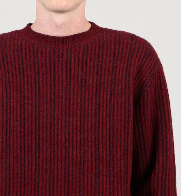 TOMORROWLAND MENS「ウールカシミヤシルク リブクルーネックプルオーバーニット」|ニット・セーター|