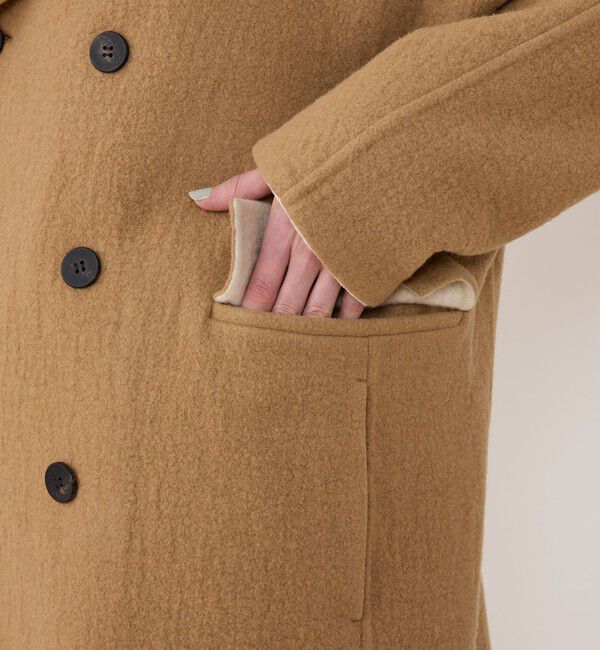 GALERIE VIE「シープライクダブルフェイス ドルマンスリーブコート」|ピーコート|