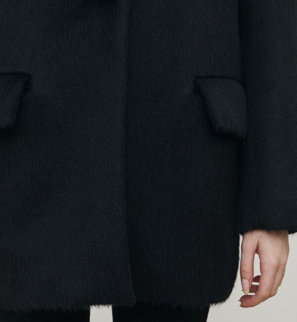 DES PRES「スーリーアルパカブラックシャギー ジャコット」|チェスターコート|