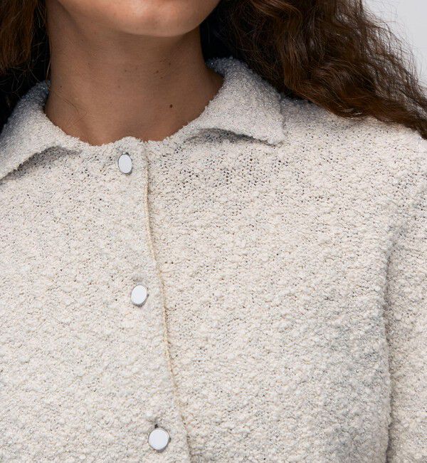 BACCA「ファンシーヤーン ポロカラーカーディガン」|カーディガン|