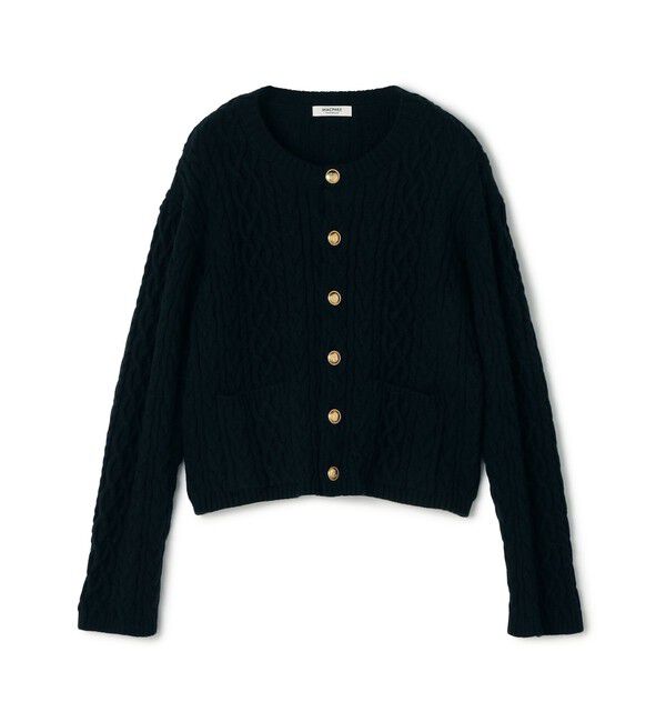 MACPHEE「ハイブリットコットンケーブル クルーネックカーディガン」|カーディガン|69 ネイビー