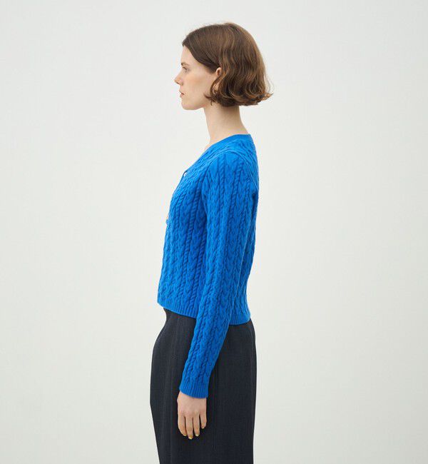 MACPHEE「ハイブリットコットンケーブル Vネックプルオーバー」|ニット・セーター|